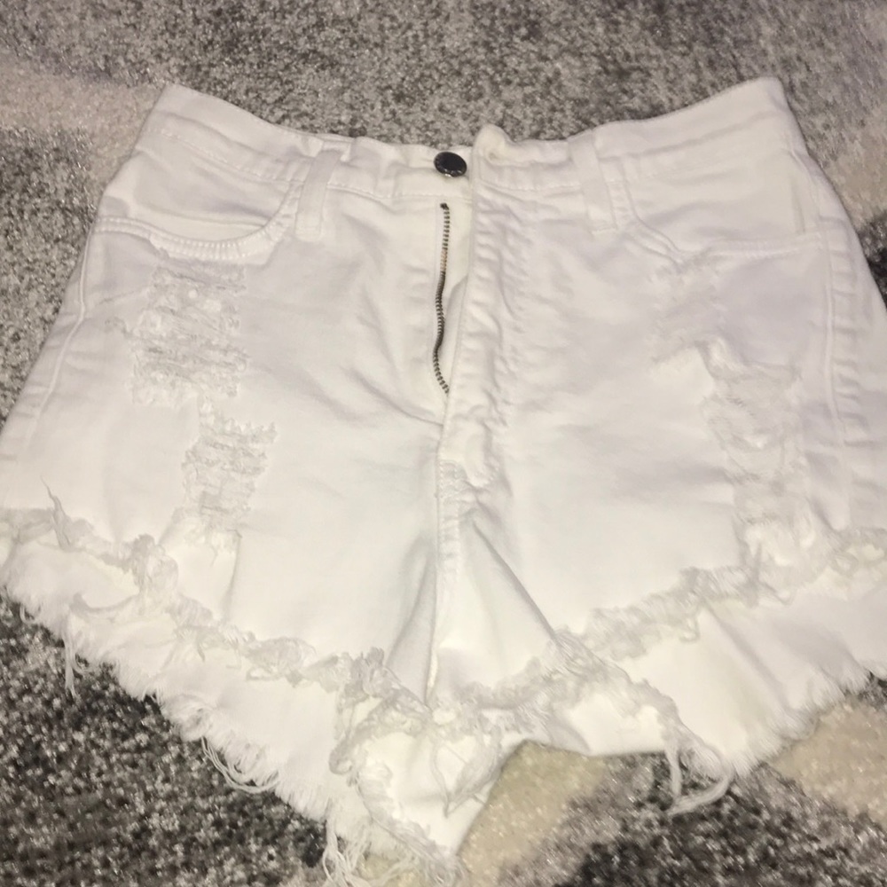 ugh wasted white cheeky jean shorts